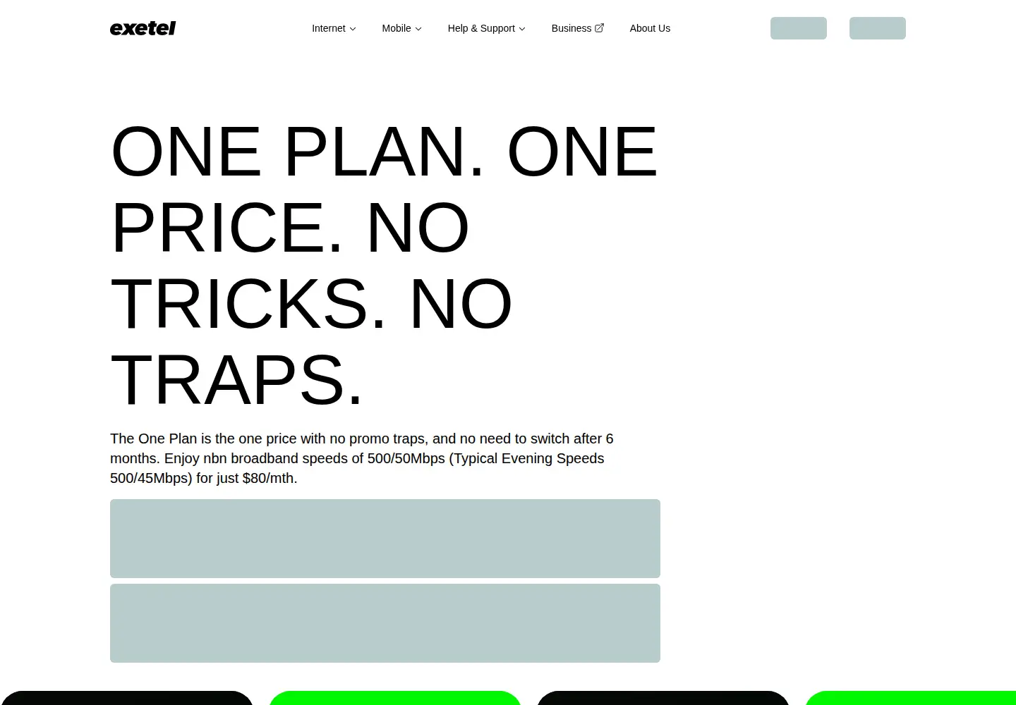Screenshot of exetel.com.au