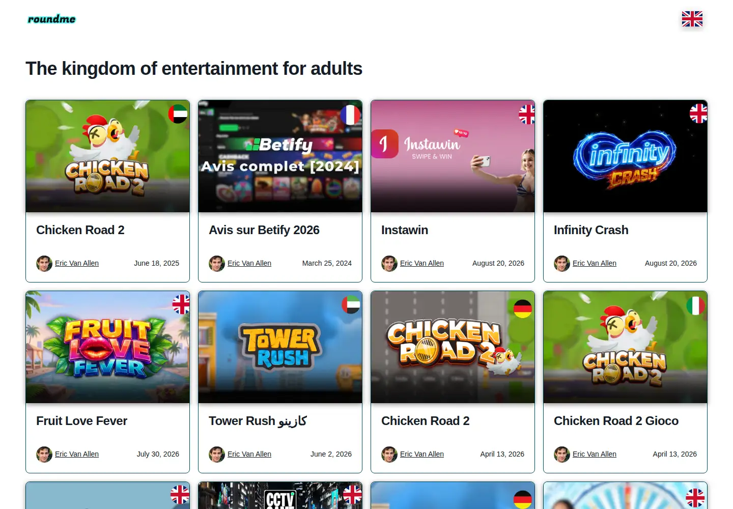 Screenshot of roundme.com