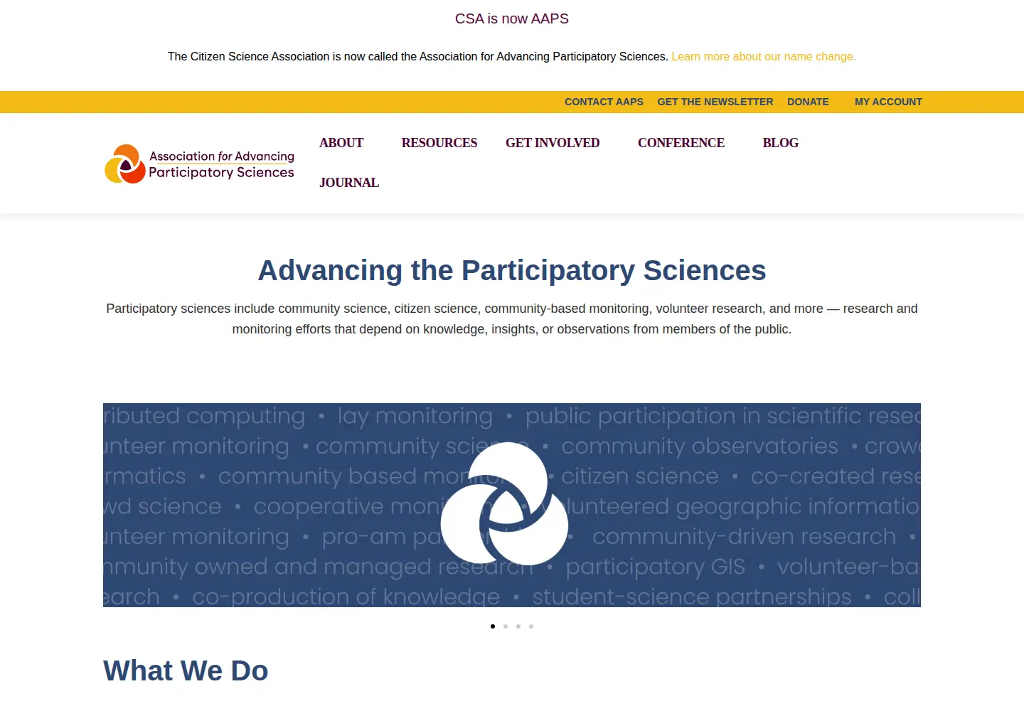 Screenshot of citizenscience.org