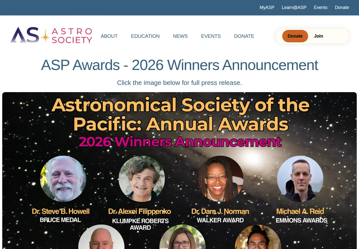 Screenshot of astrosociety.org