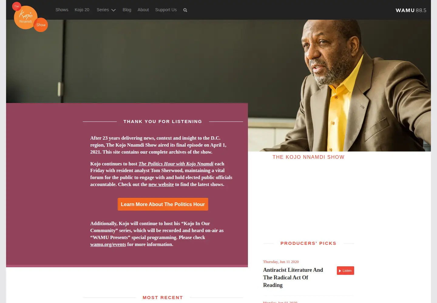 Screenshot of thekojonnamdishow.org