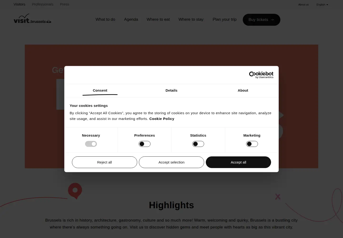 Screenshot of visit.brussels