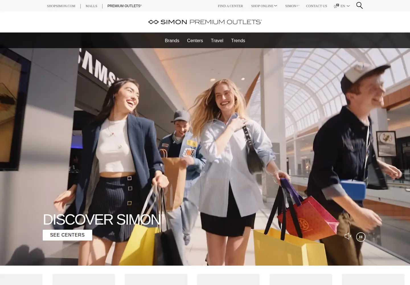 Screenshot of premiumoutlets.com