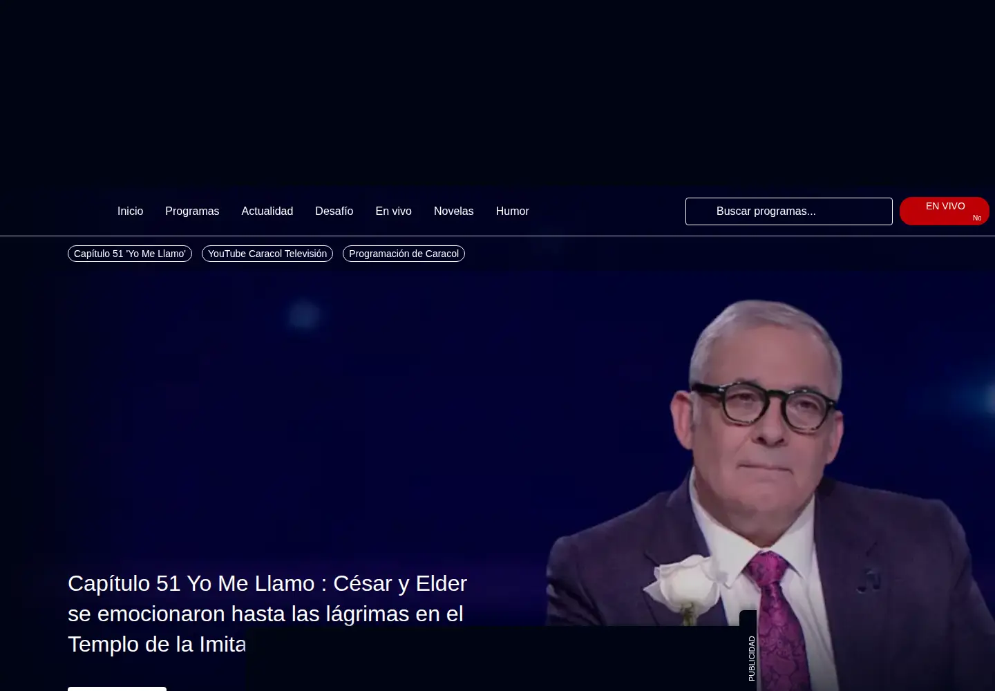 Screenshot of caracoltv.com