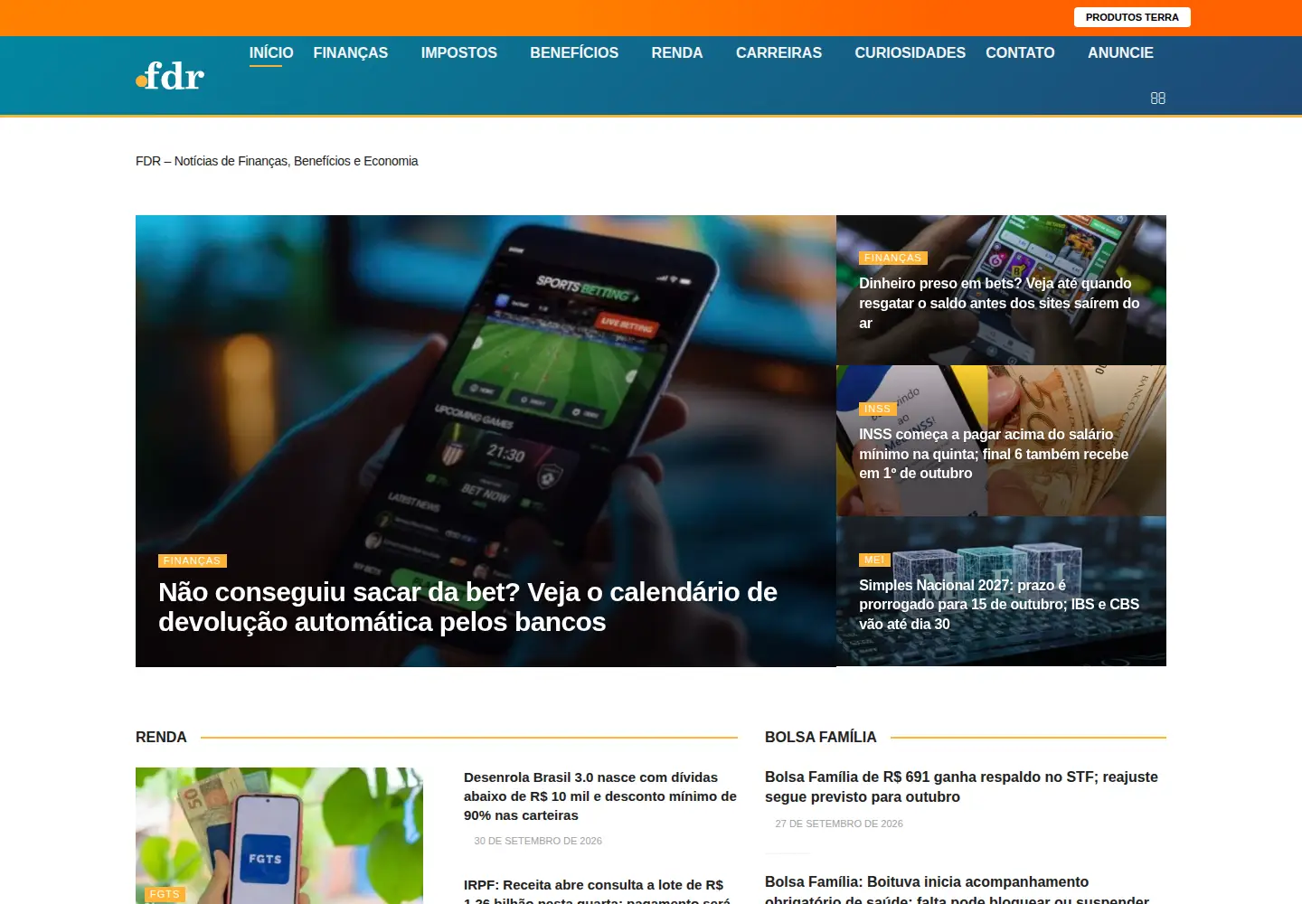 Screenshot of fdr.com.br