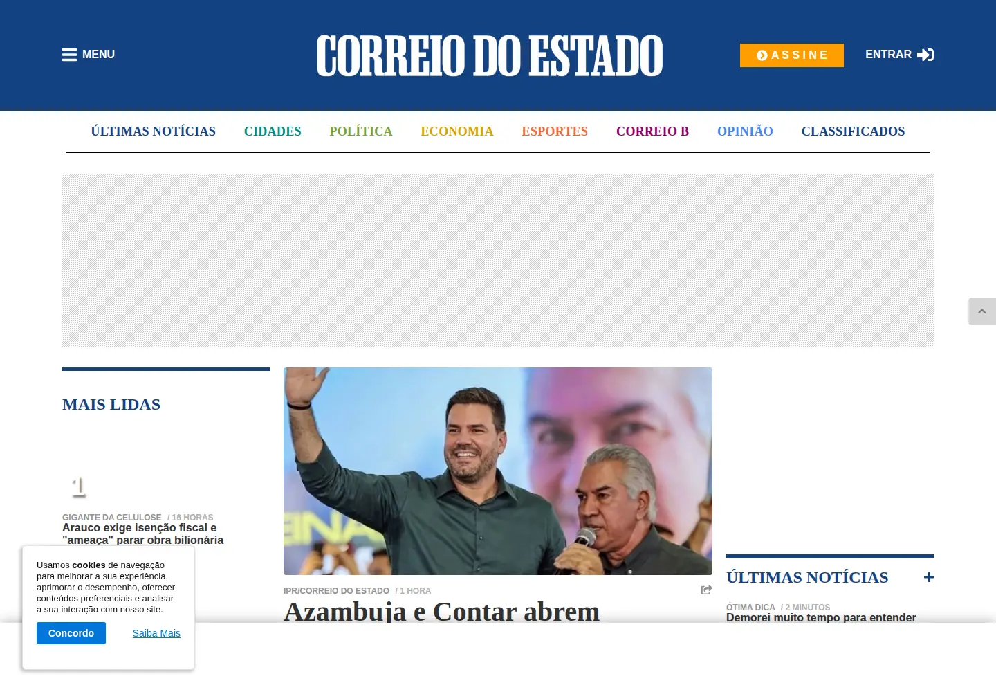 Screenshot of correiodoestado.com.br