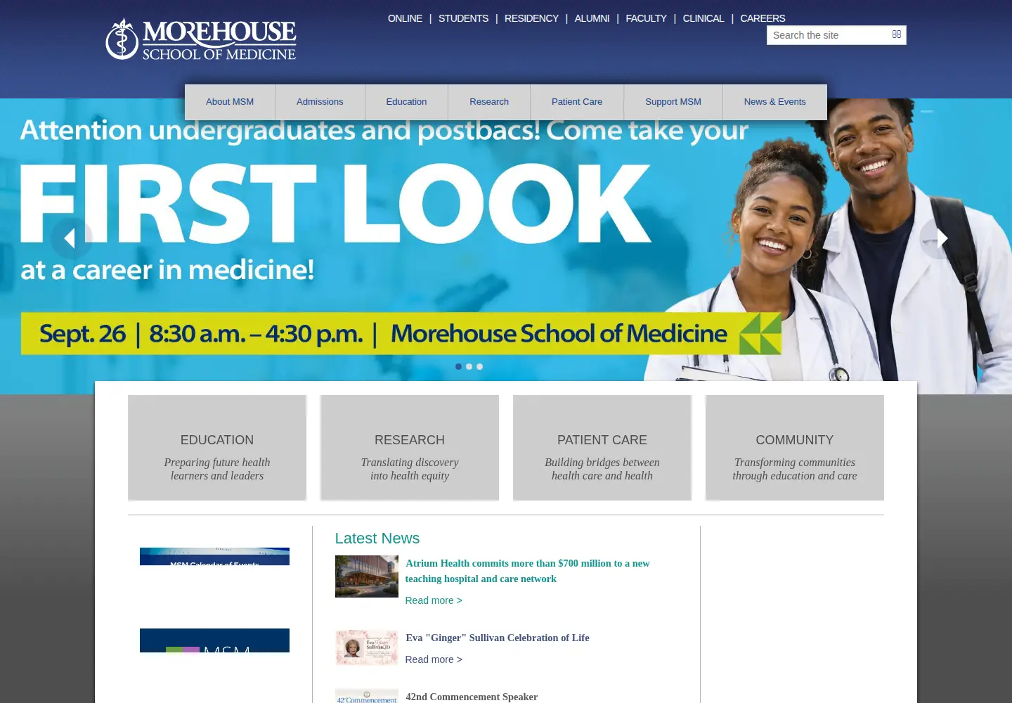 Screenshot of msm.edu