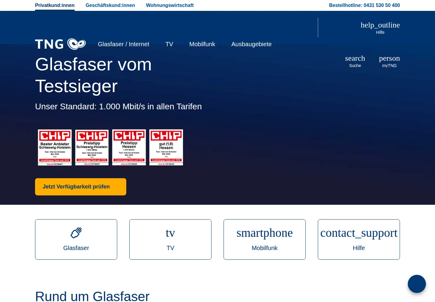 Screenshot of tng.de