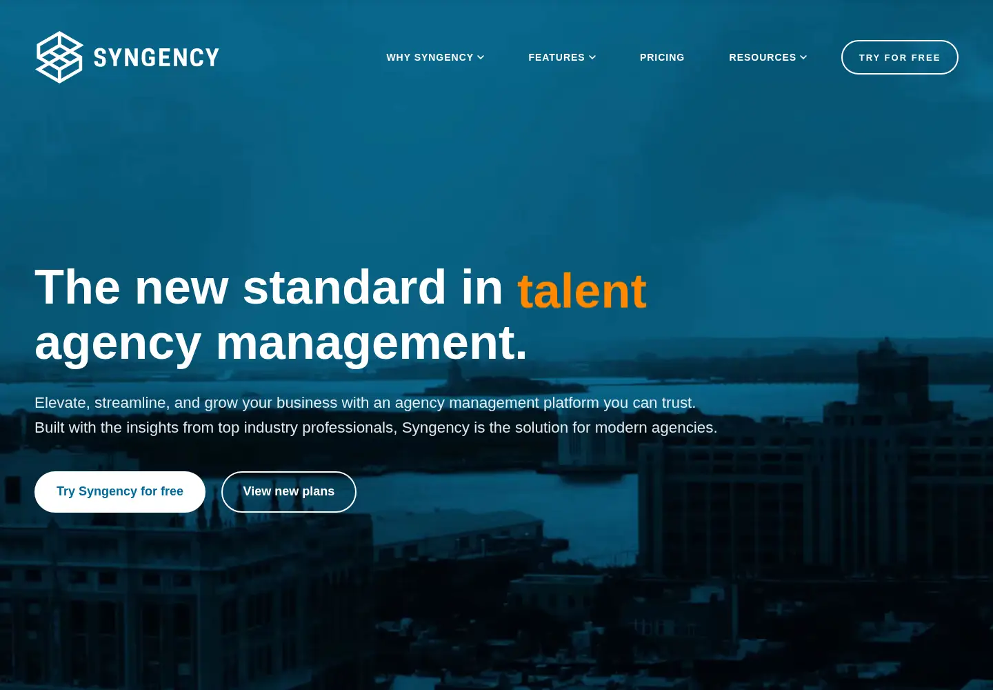 Screenshot of syngency.com