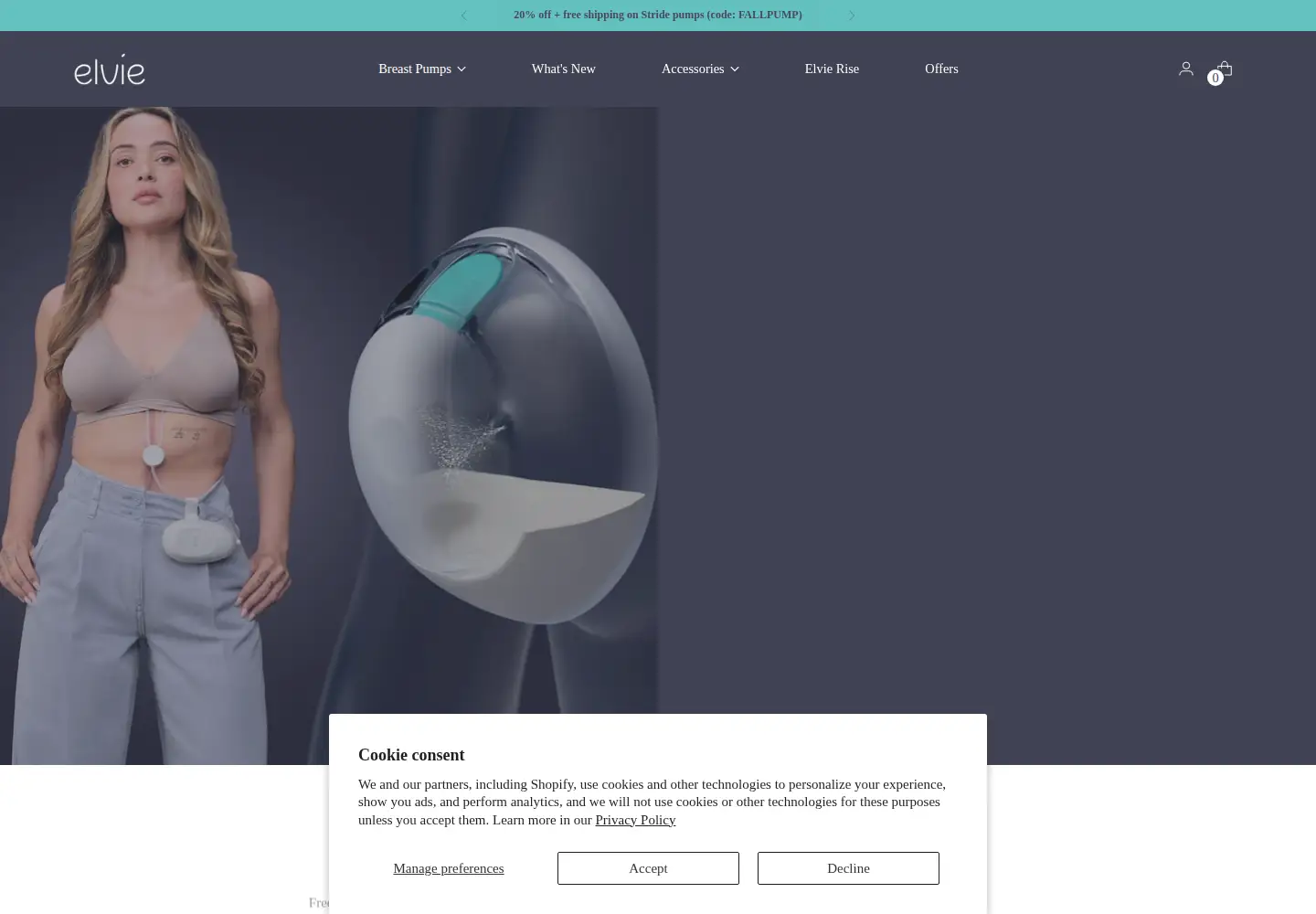Screenshot of elvie.com