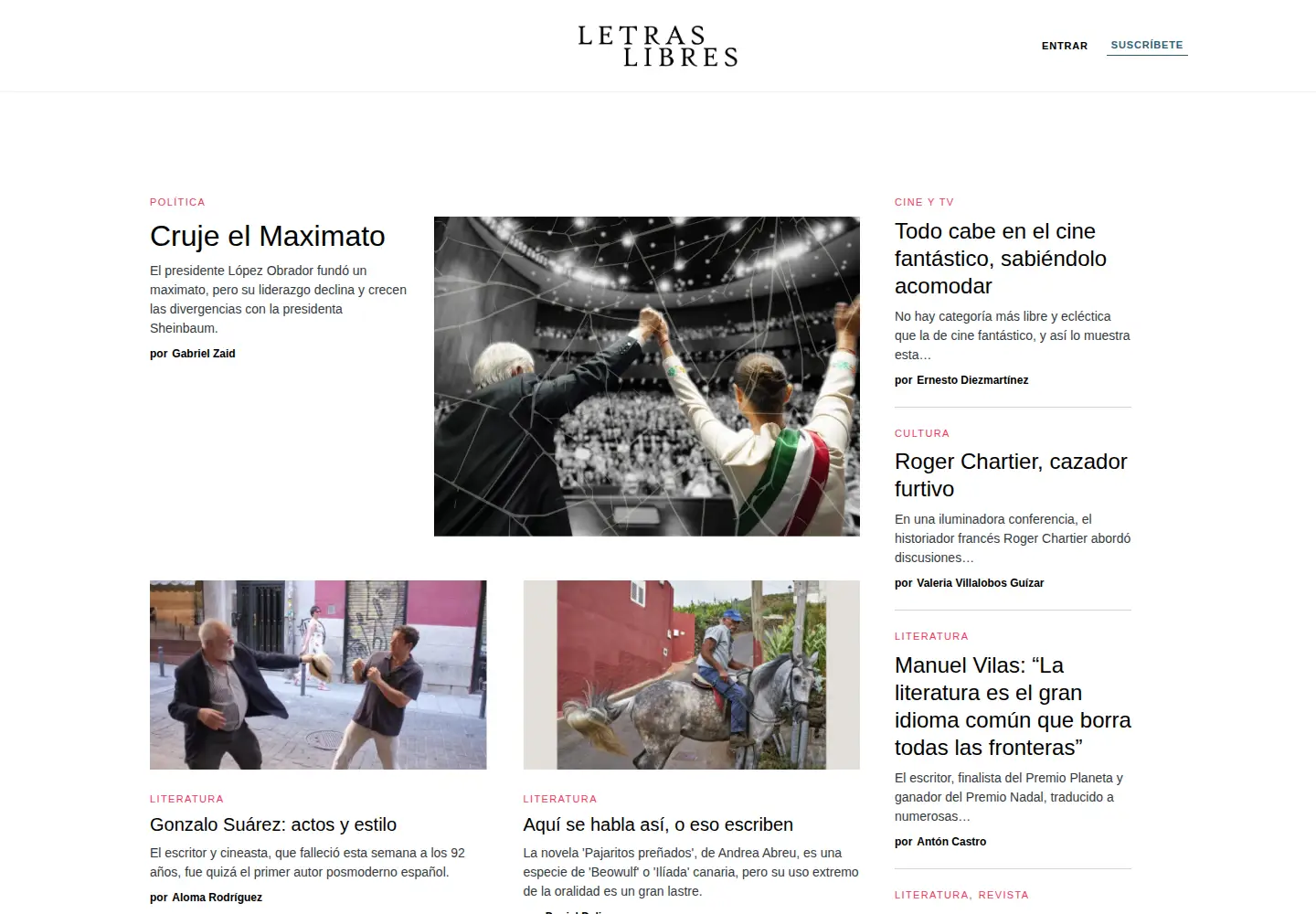 Screenshot of letraslibres.com