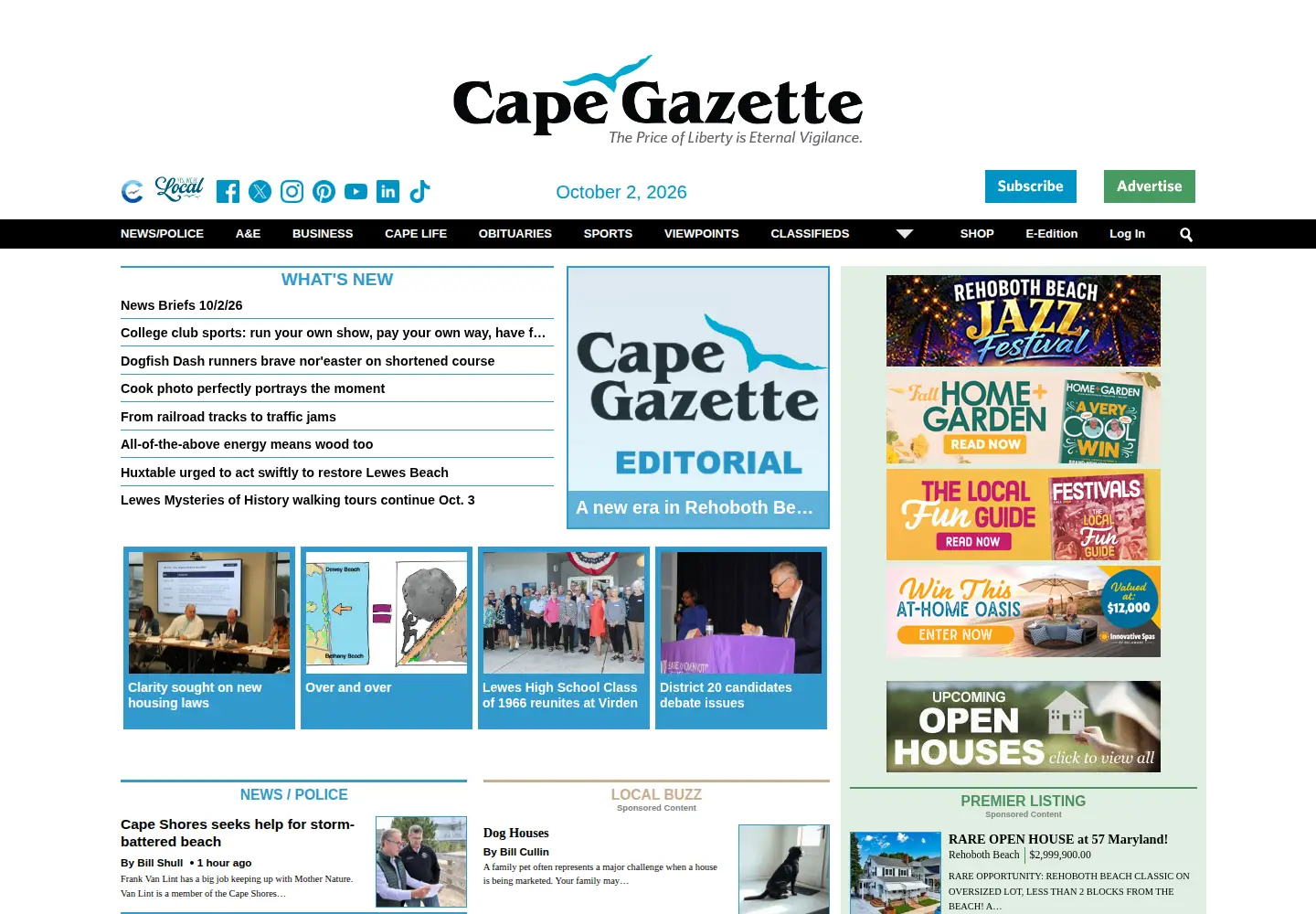 Screenshot of capegazette.com
