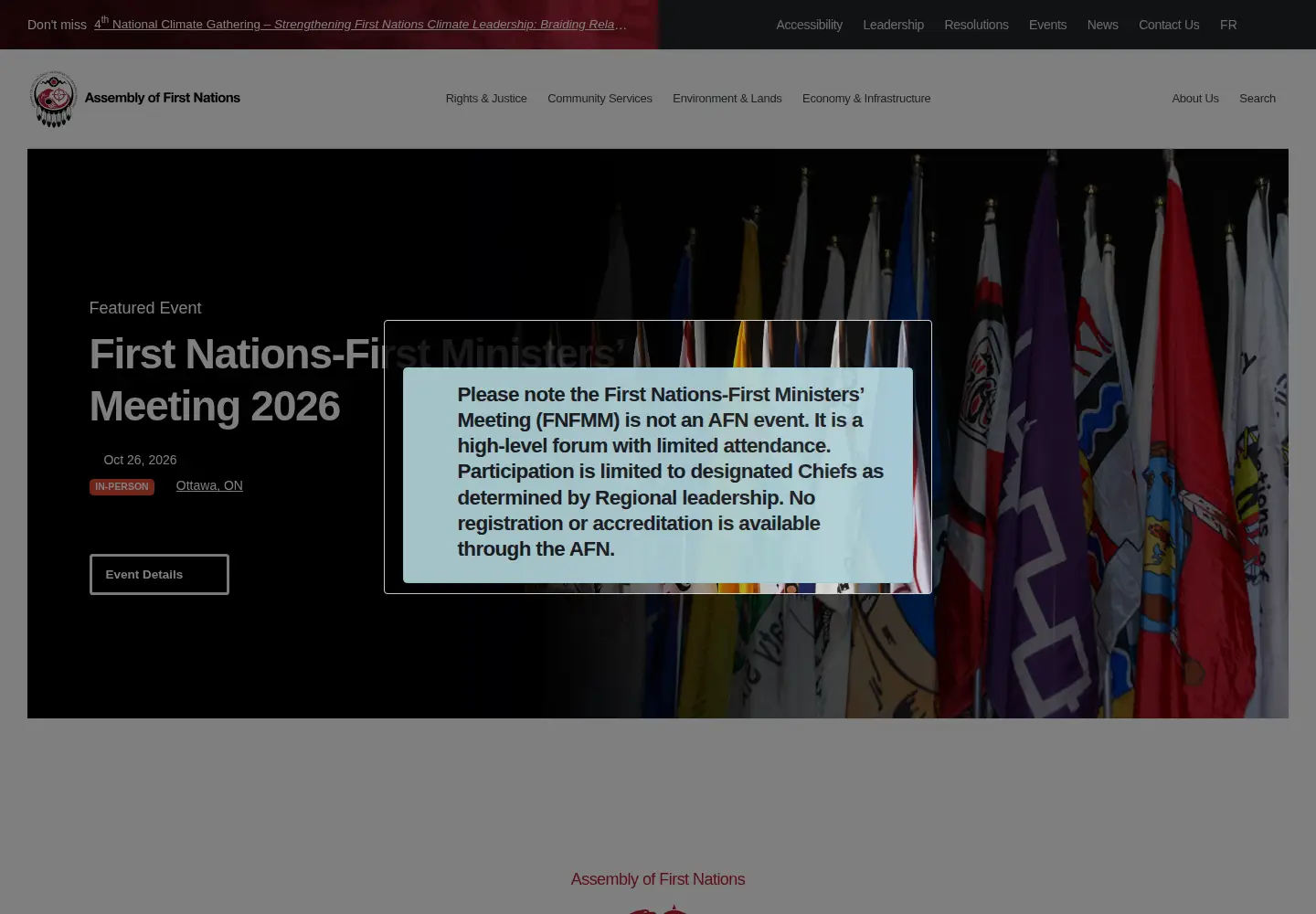 Screenshot of afn.ca