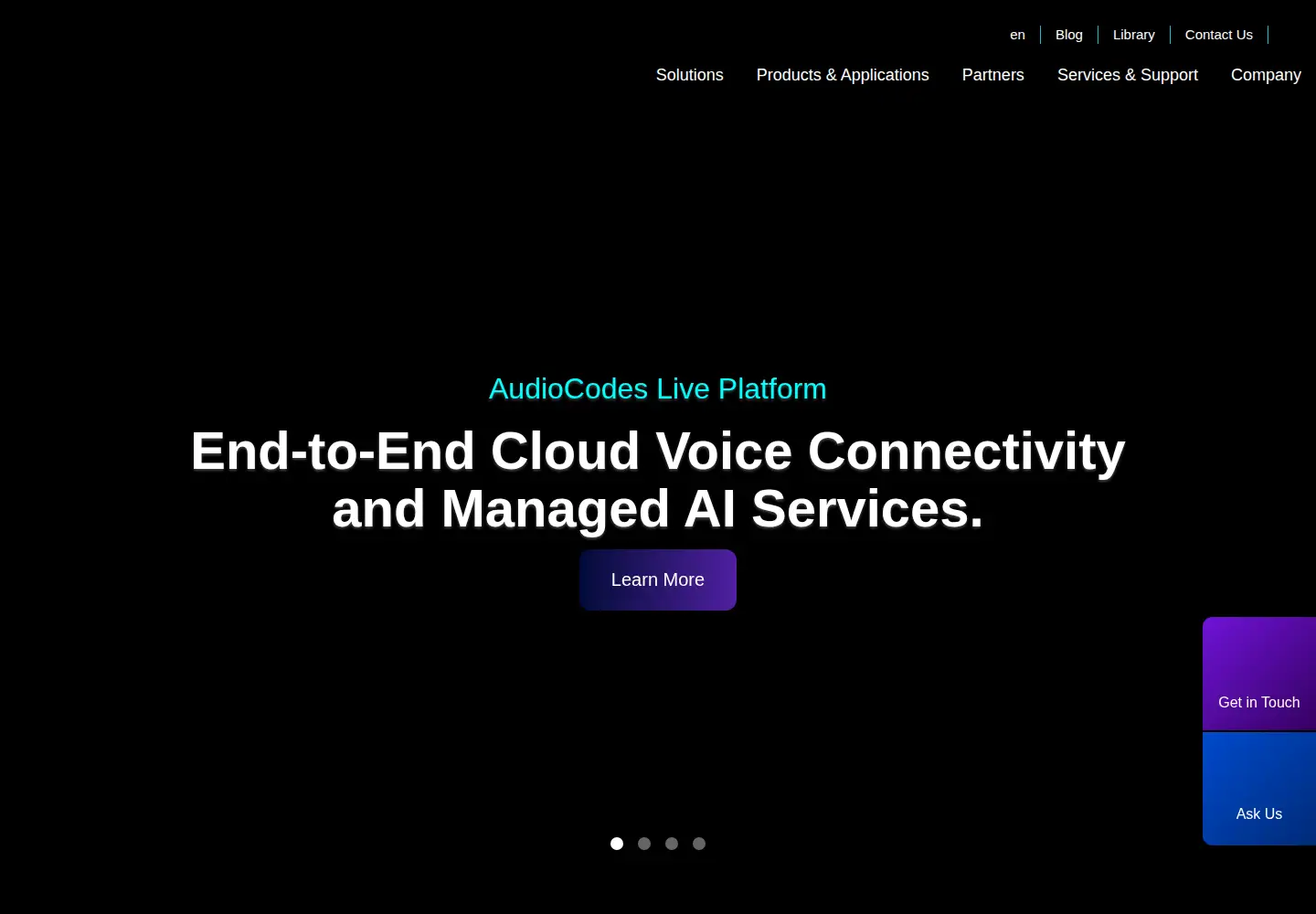 Screenshot of audiocodes.com
