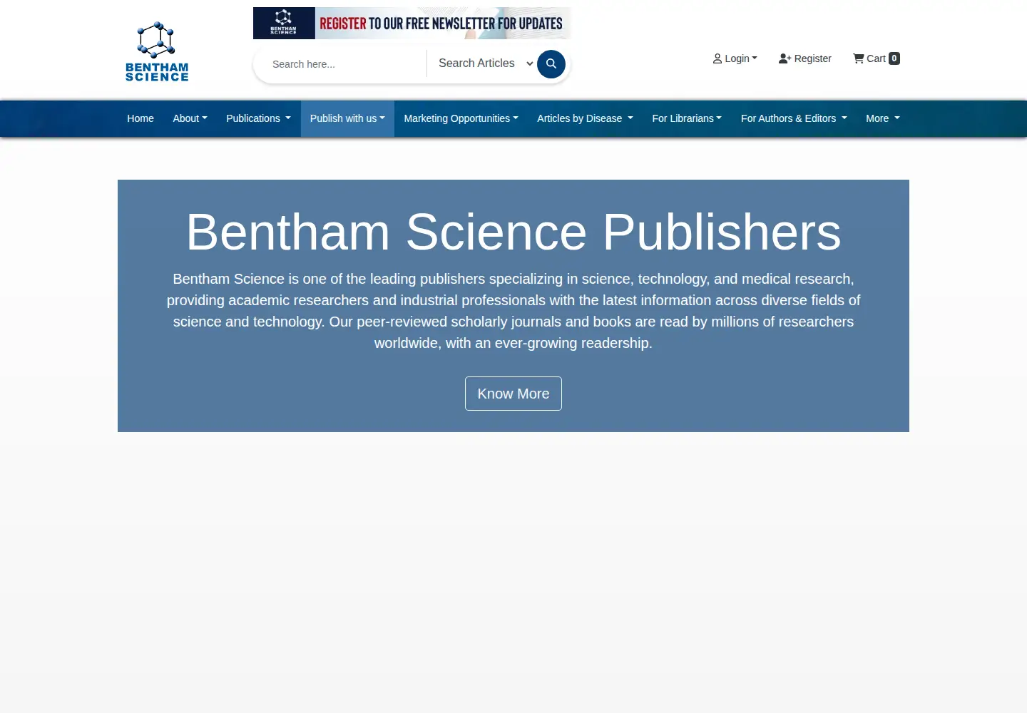 Screenshot of eurekaselect.com