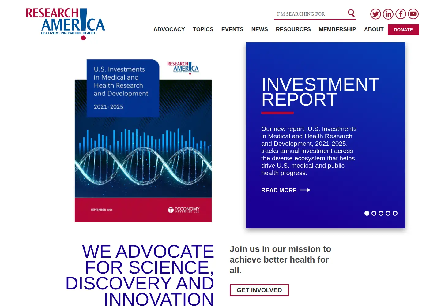 Screenshot of researchamerica.org