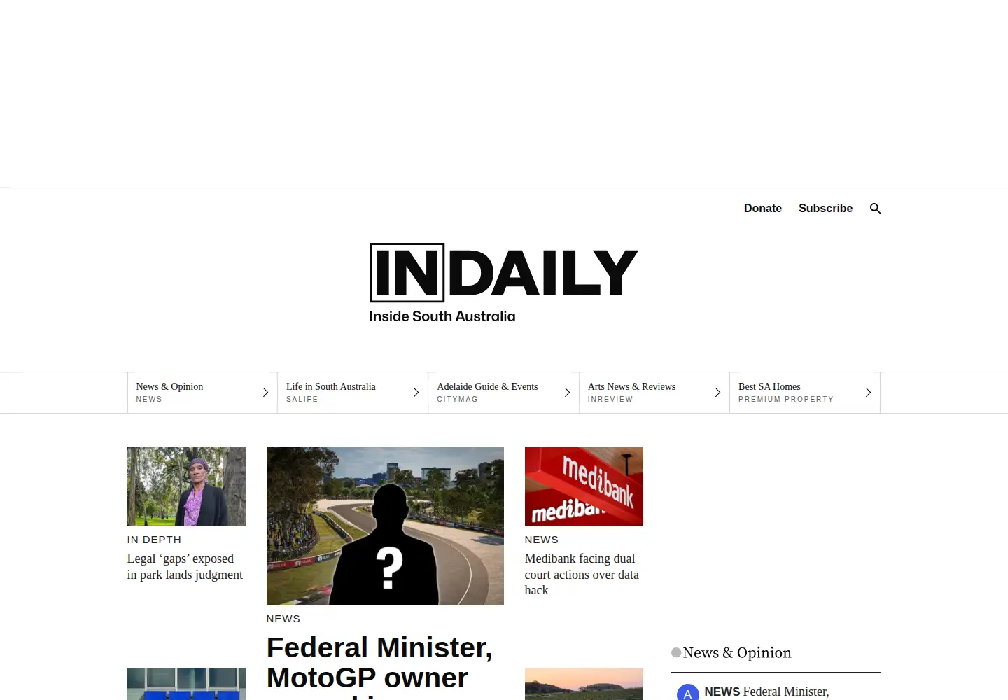 Screenshot of indailysa.com.au