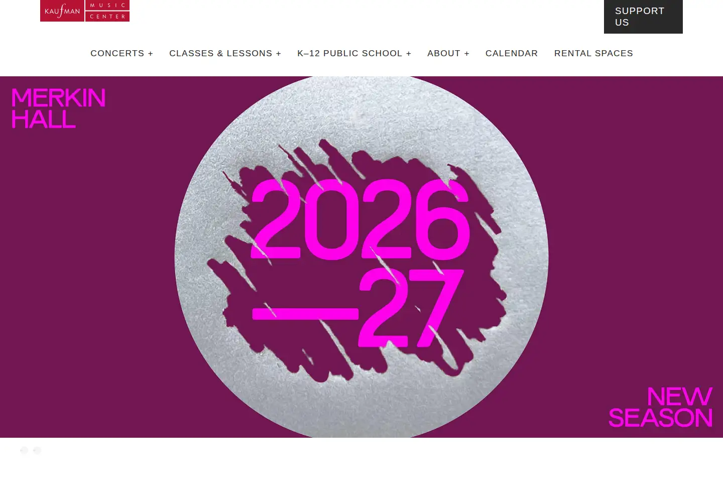 Screenshot of kaufmanmusiccenter.org