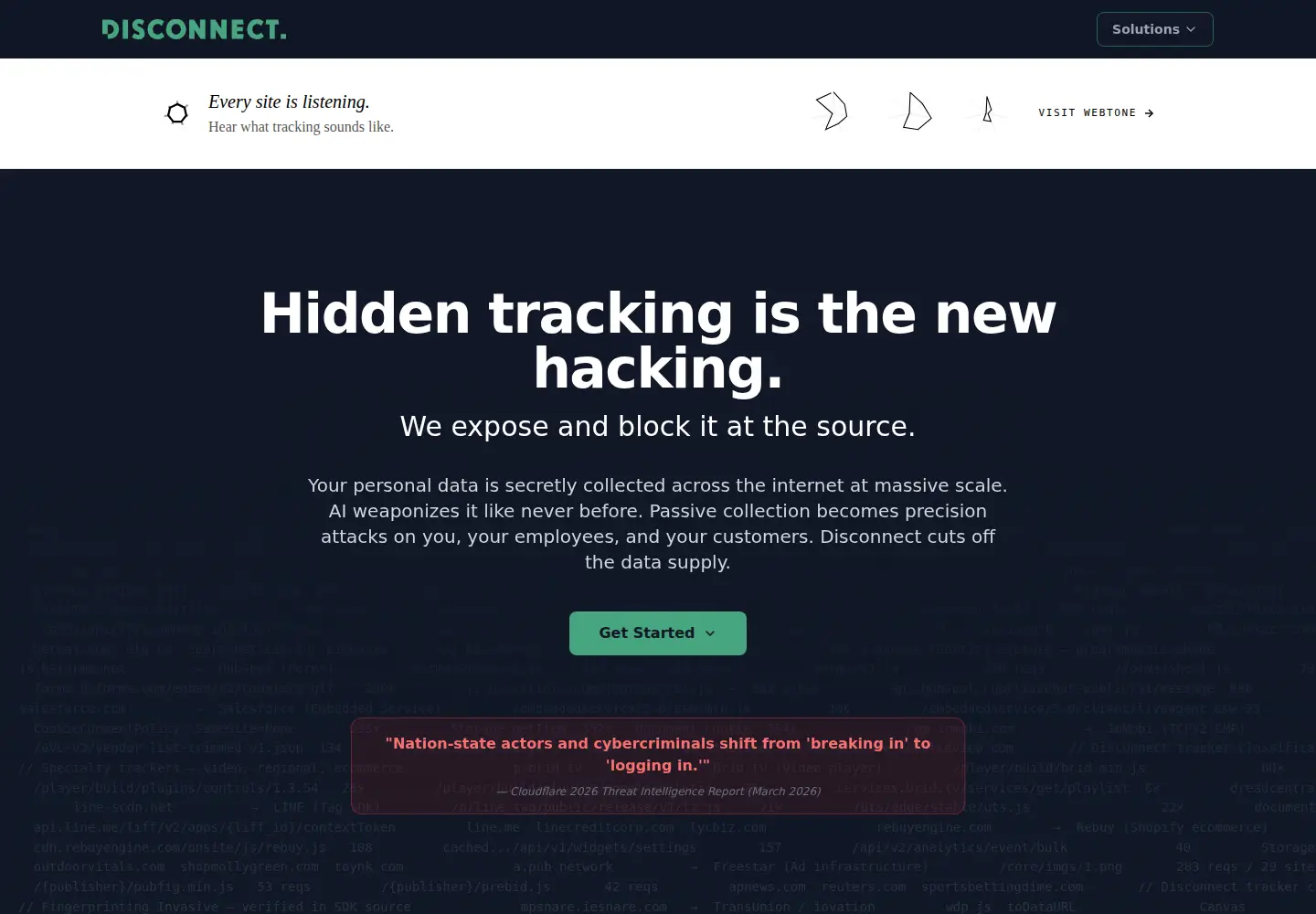 Screenshot of disconnect.me