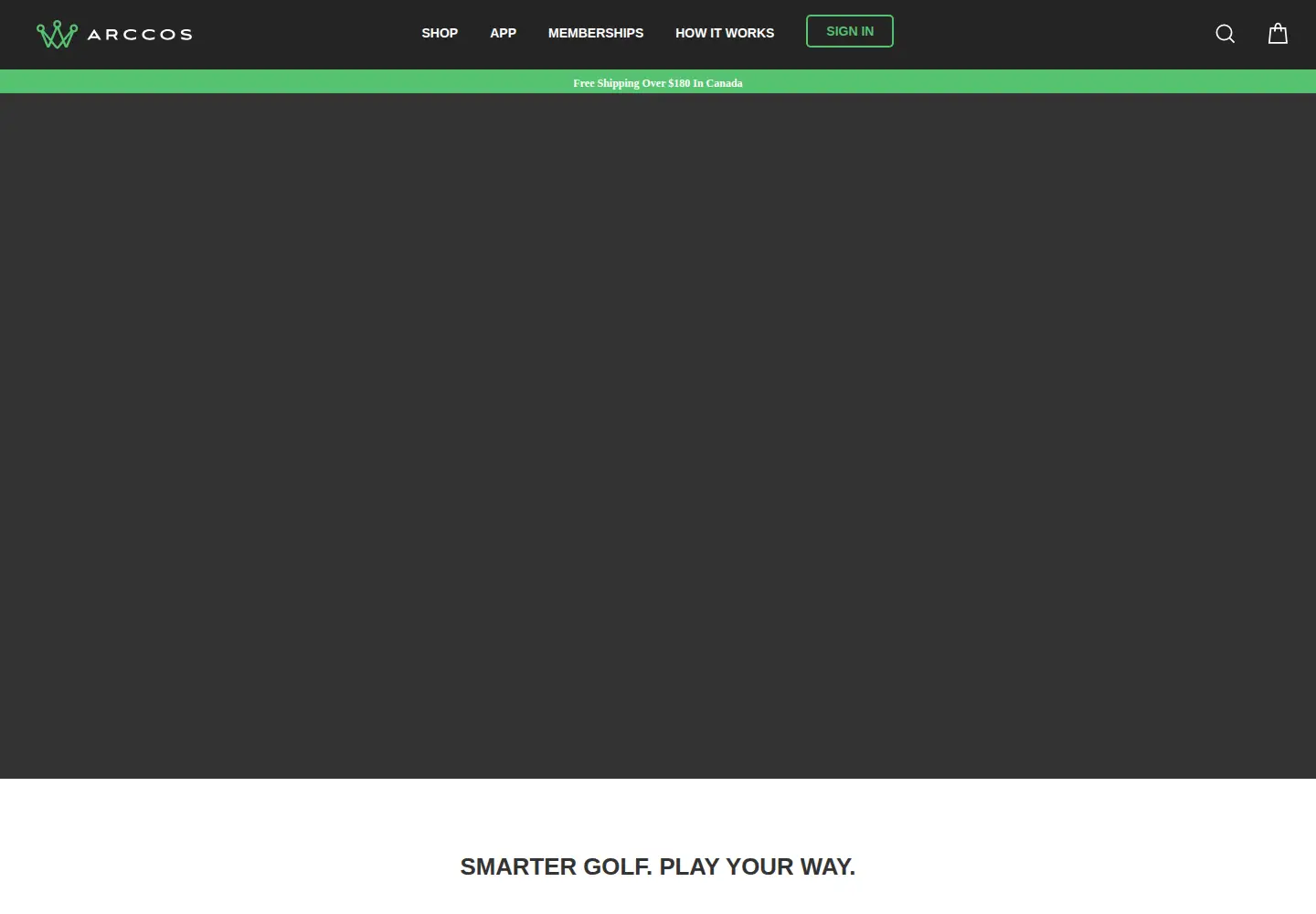 Screenshot of arccosgolf.com