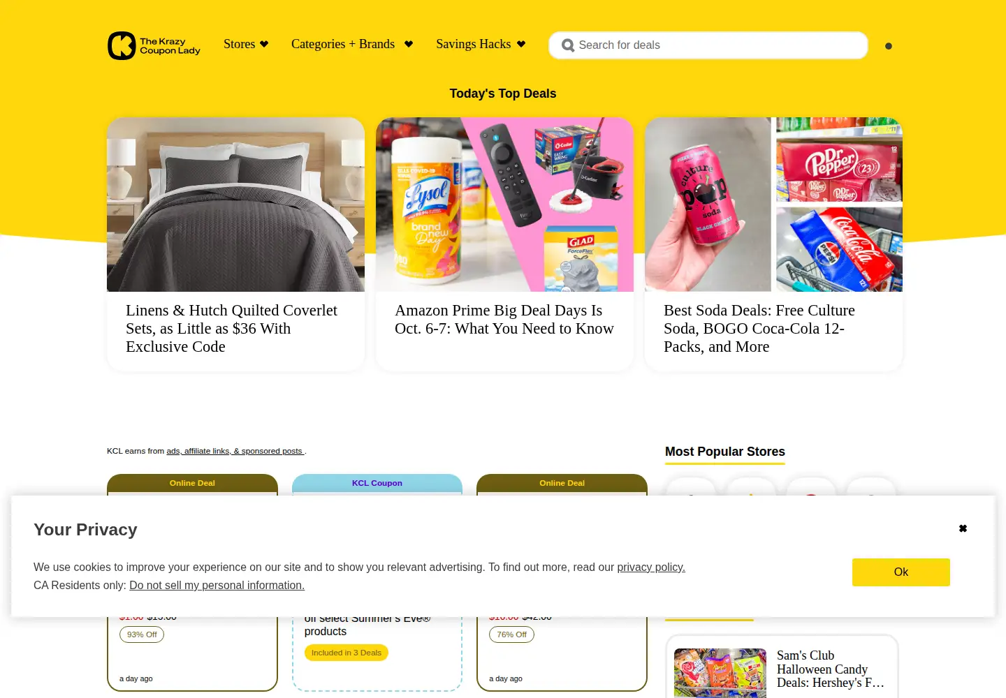 Screenshot of thekrazycouponlady.com