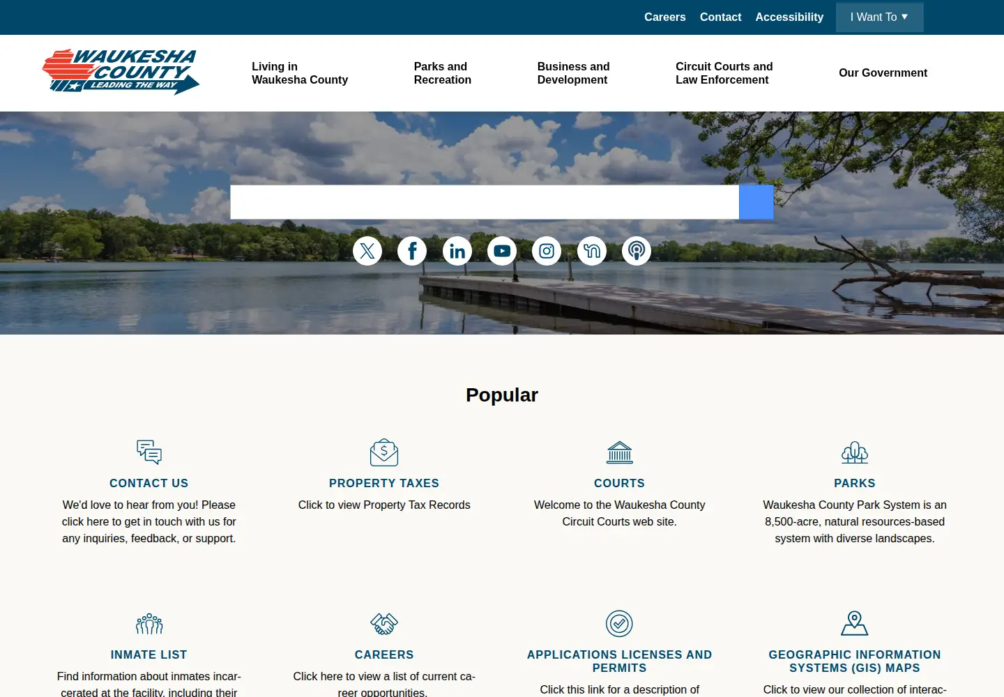 Screenshot of waukeshacounty.gov