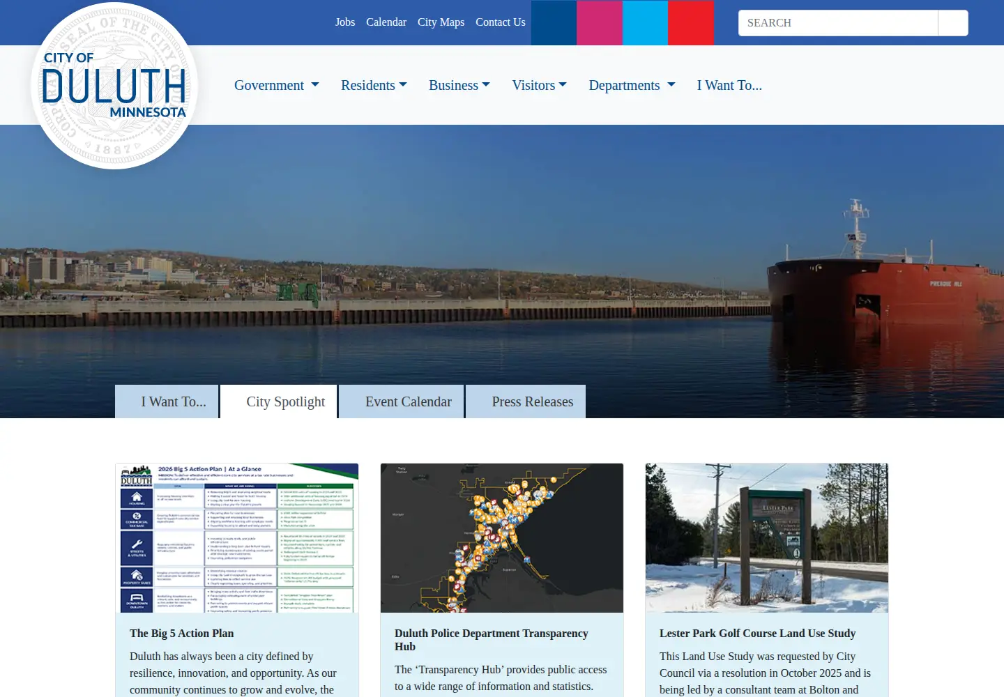 Screenshot of duluthmn.gov