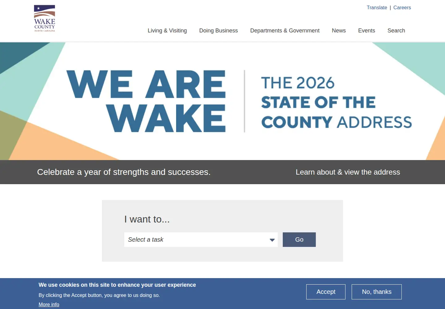 Screenshot of wake.gov