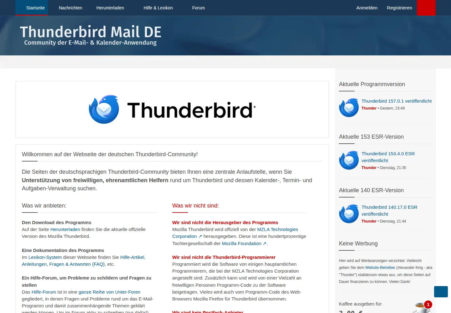 Screenshot of thunderbird-mail.de