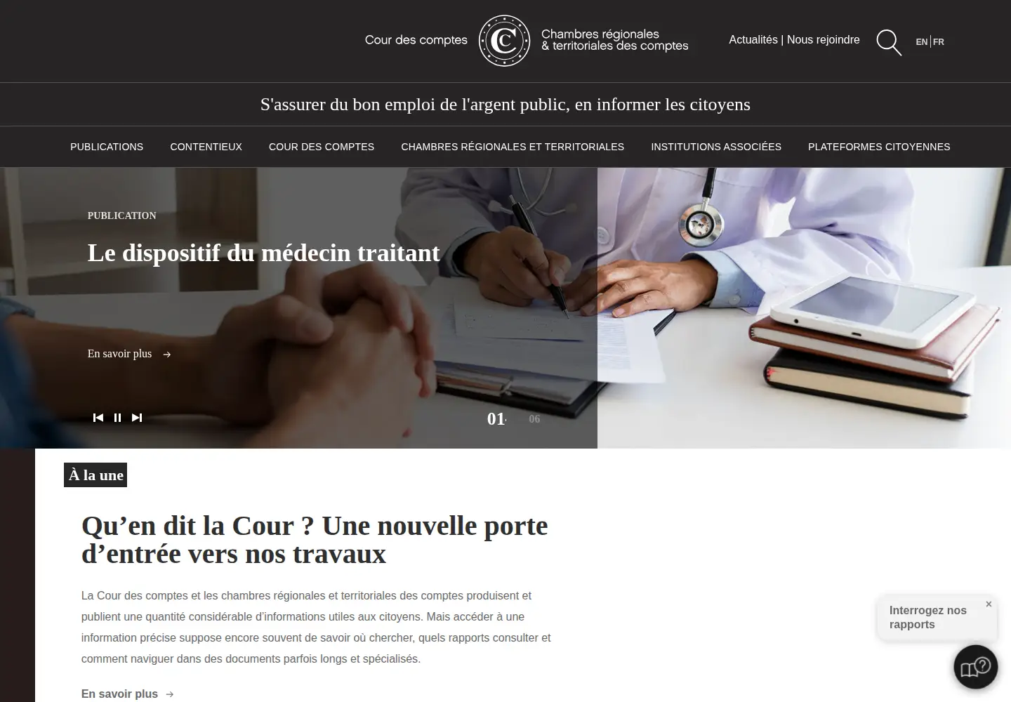 Screenshot of ccomptes.fr