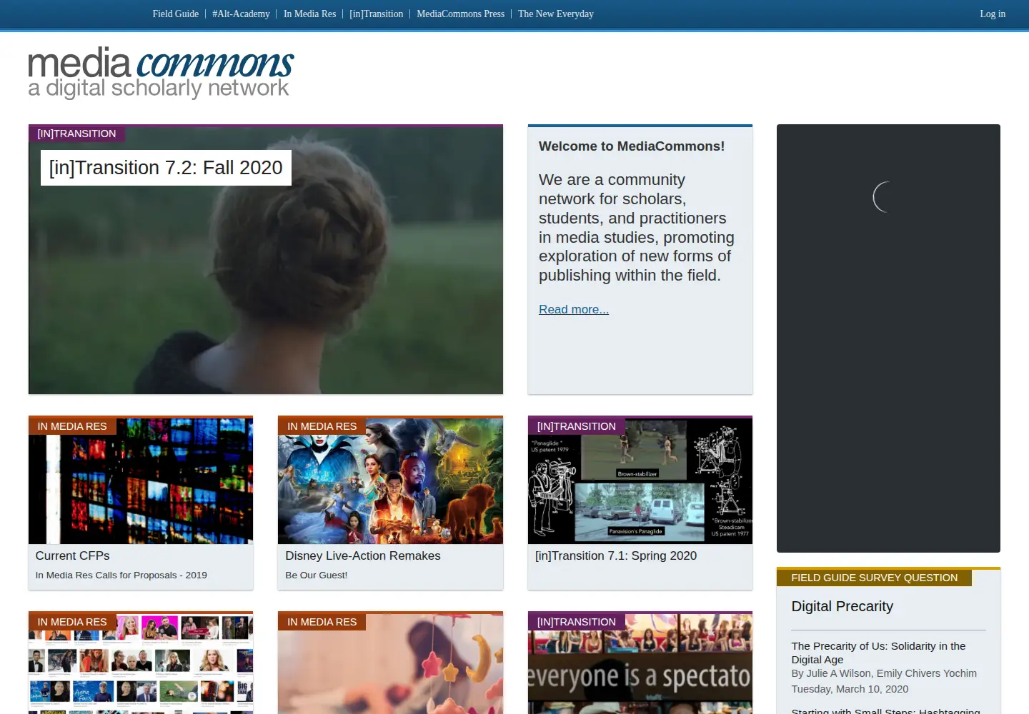Screenshot of mediacommons.org