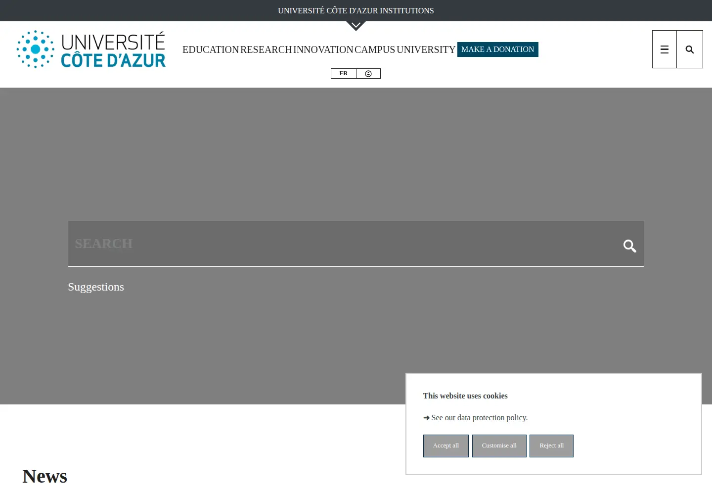 Screenshot of univ-cotedazur.eu