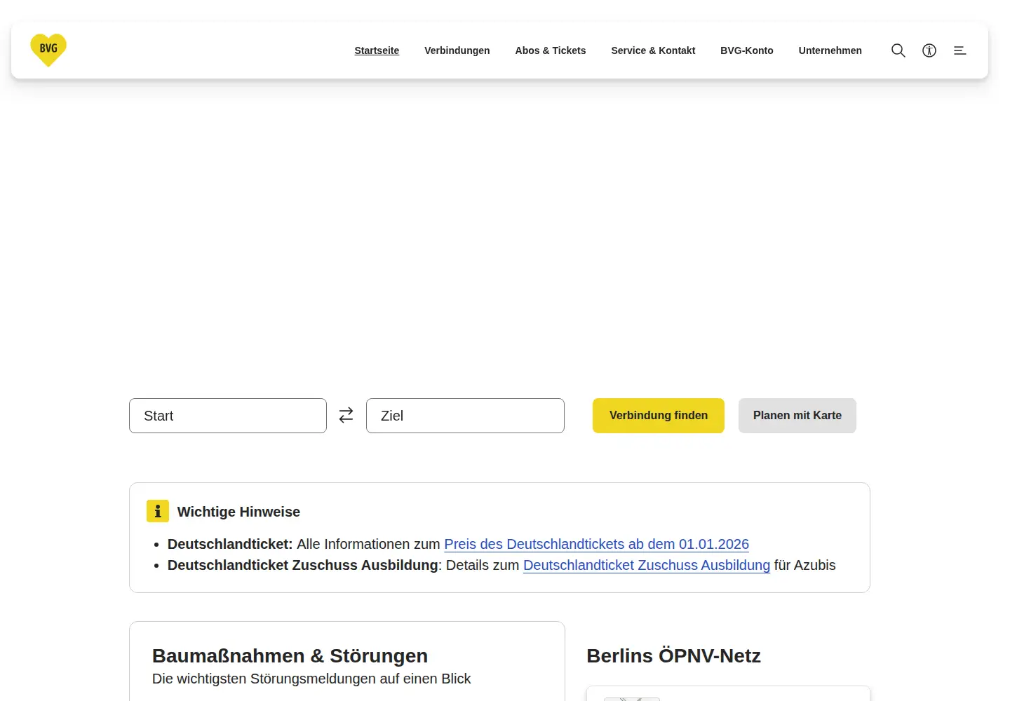 Screenshot of bvg.de
