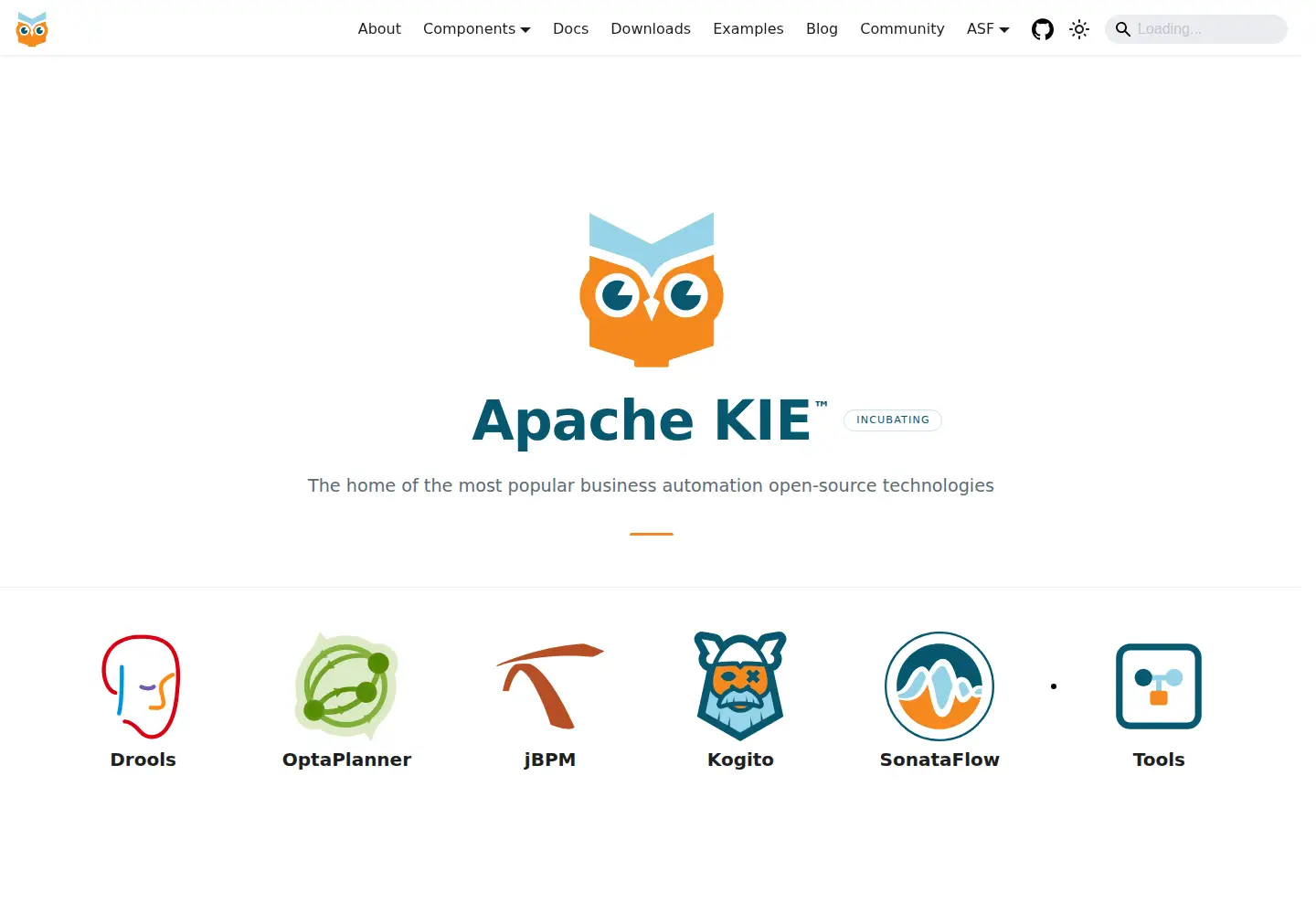 Screenshot of drools.org
