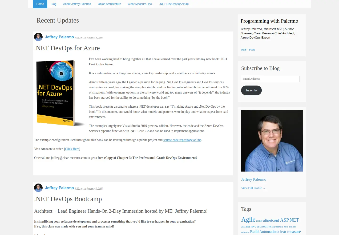 Screenshot of jeffreypalermo.com