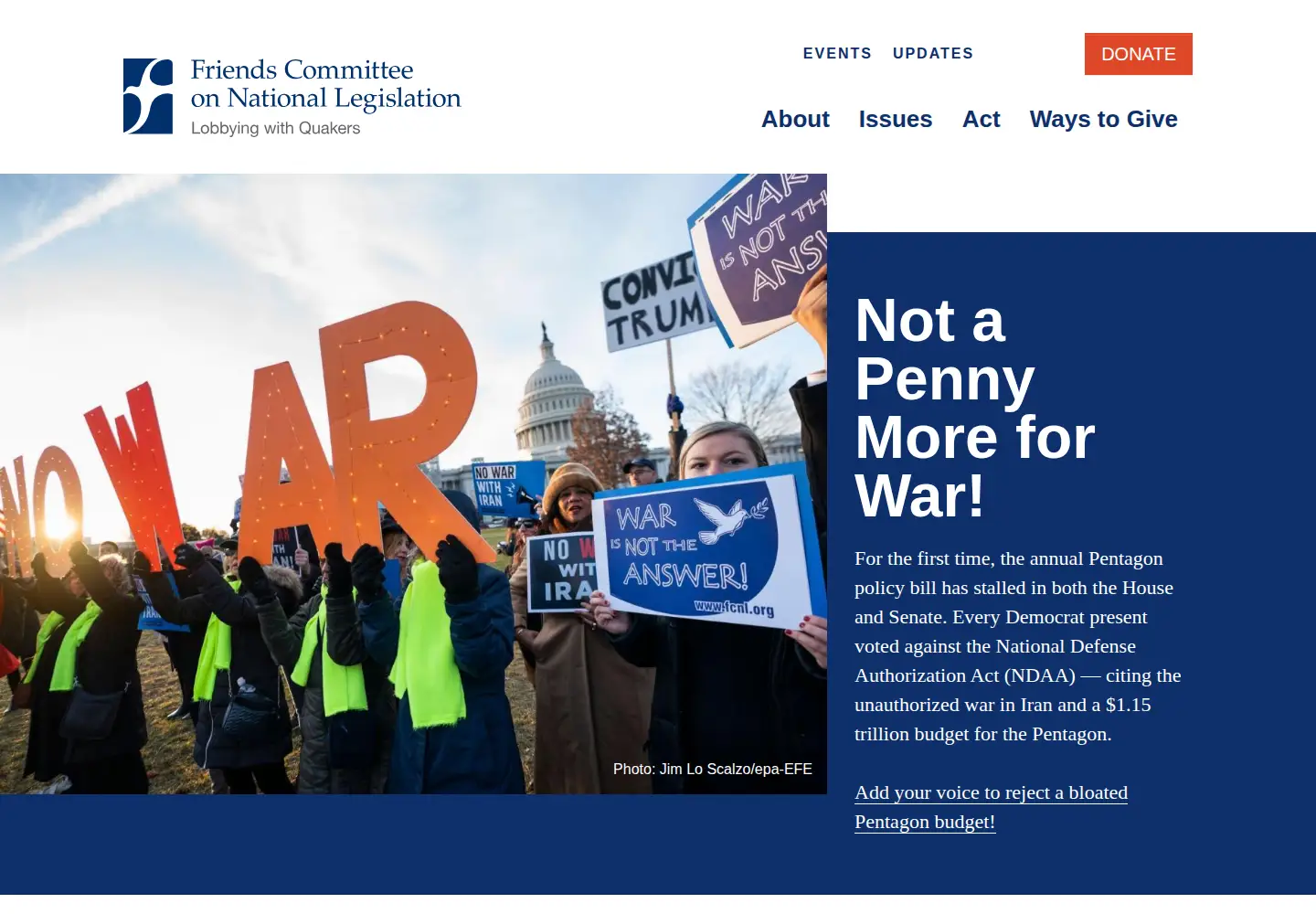 Screenshot of fcnl.org