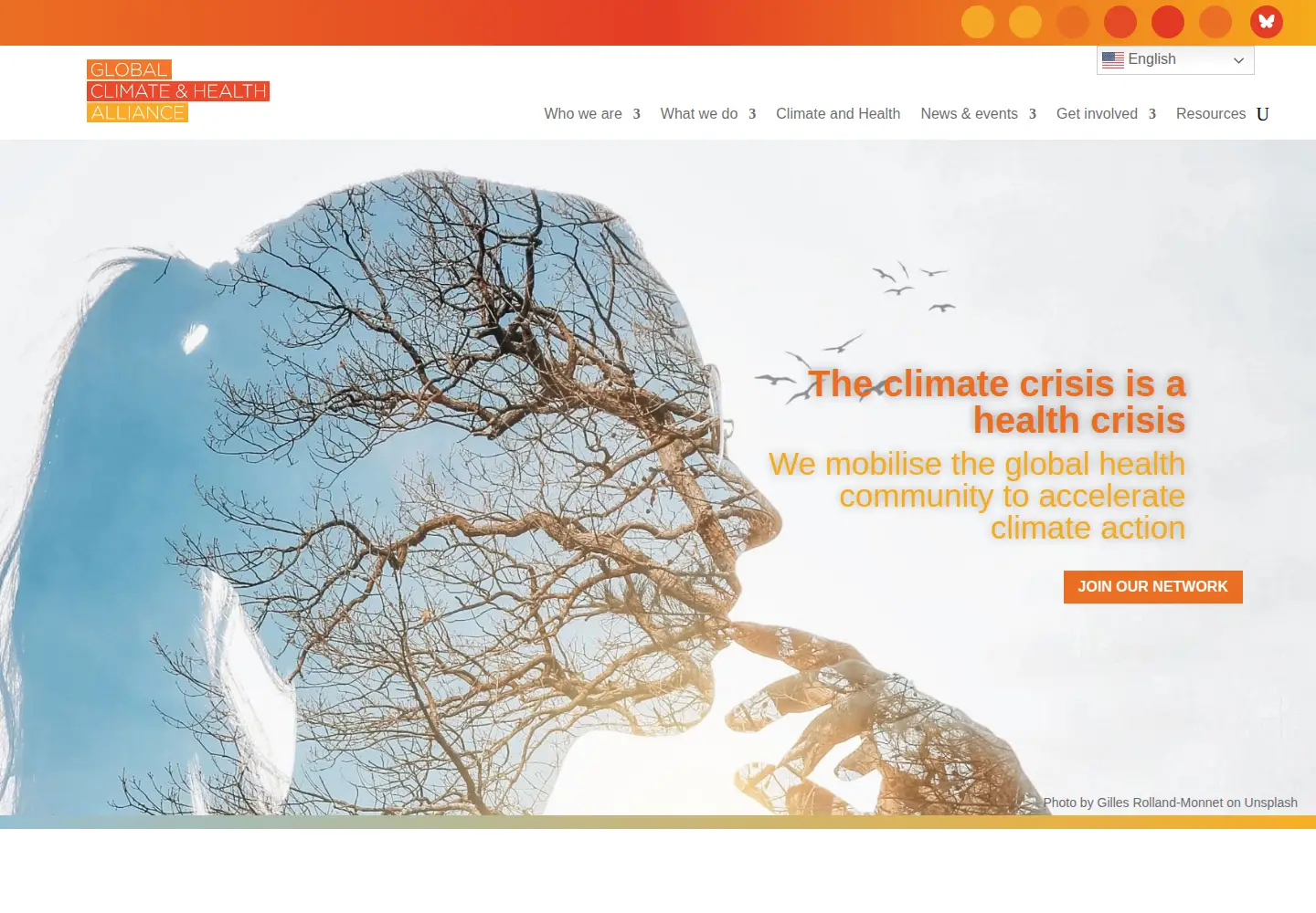 Screenshot of climateandhealthalliance.org