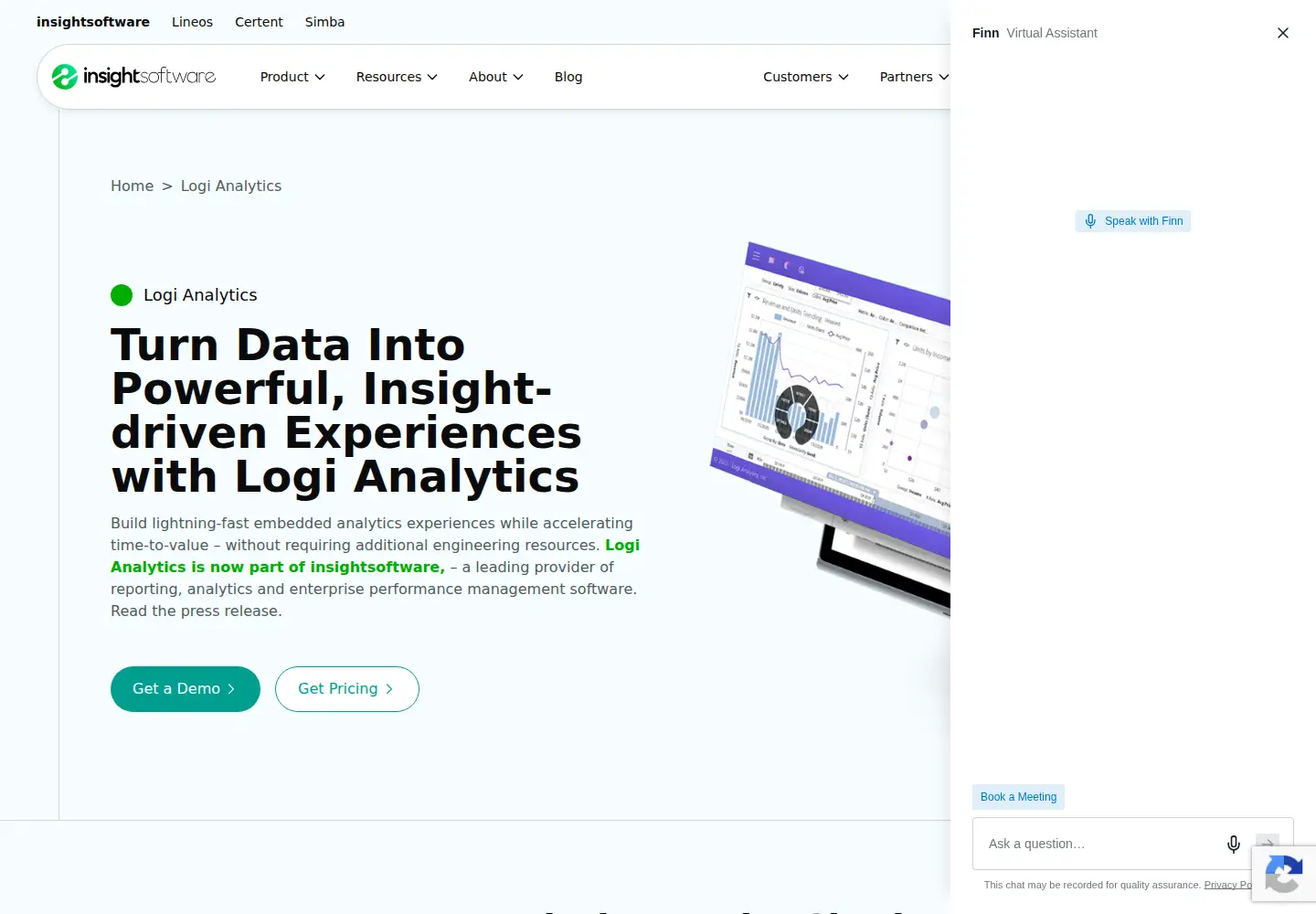 Screenshot of logianalytics.com