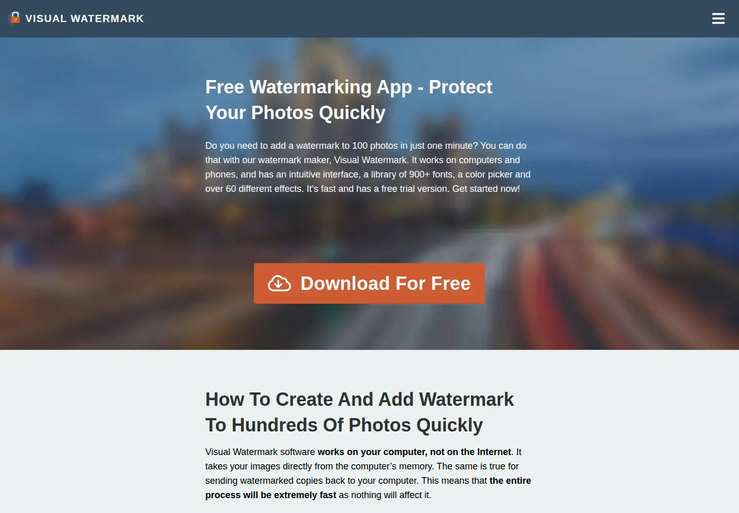 Screenshot of visualwatermark.com