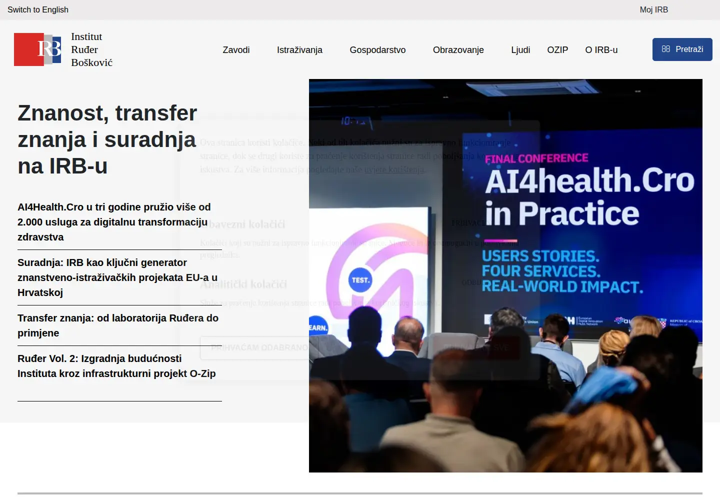 Screenshot of irb.hr