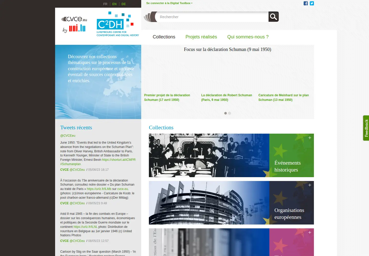 Screenshot of cvce.eu