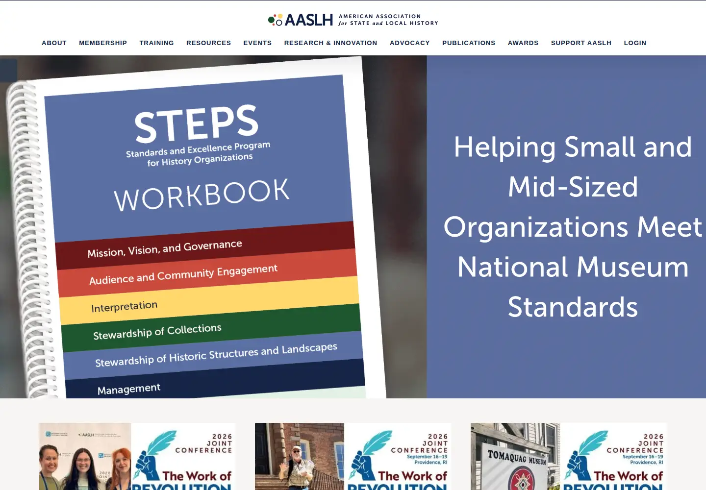 Screenshot of aaslh.org