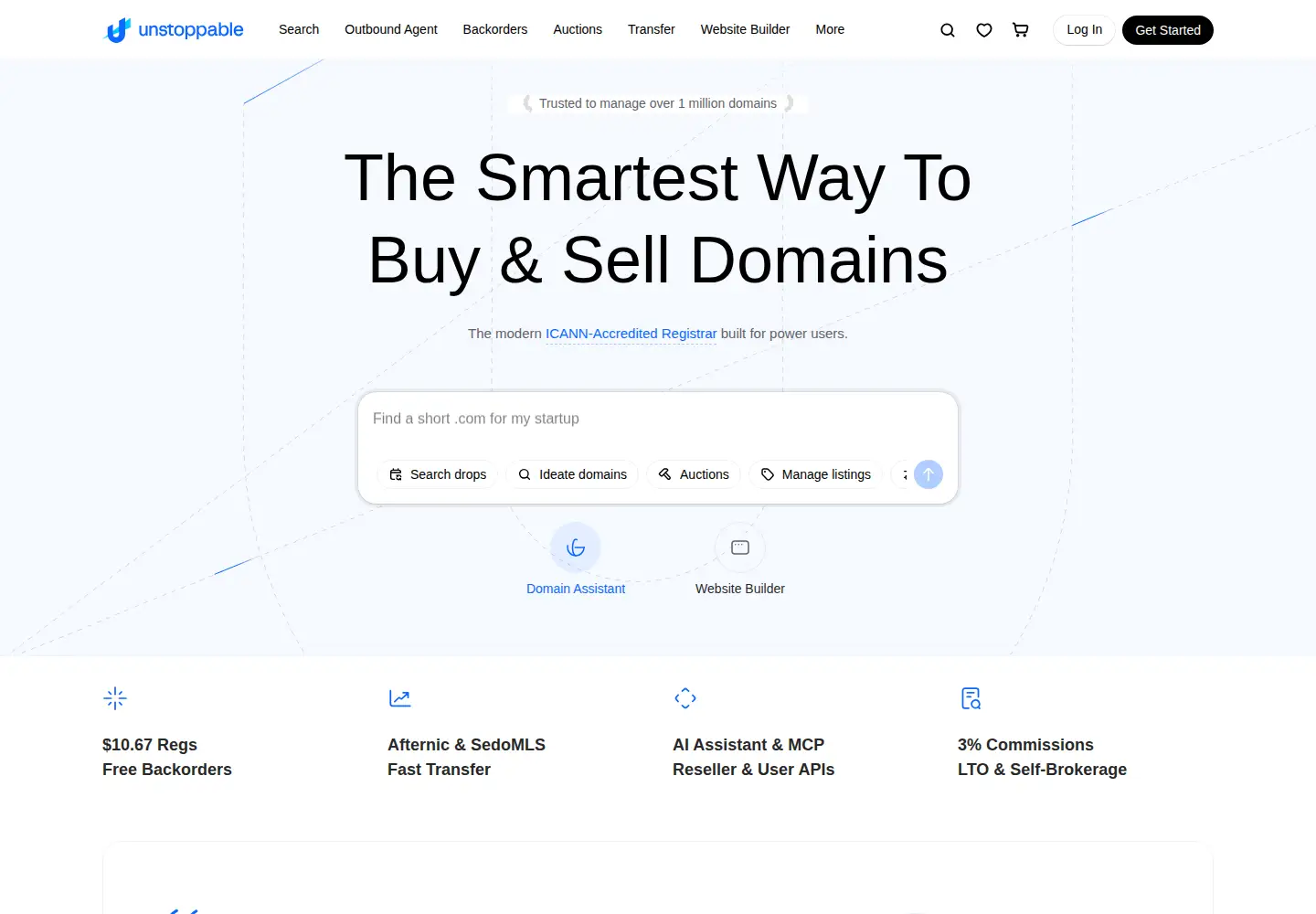Screenshot of unstoppabledomains.com