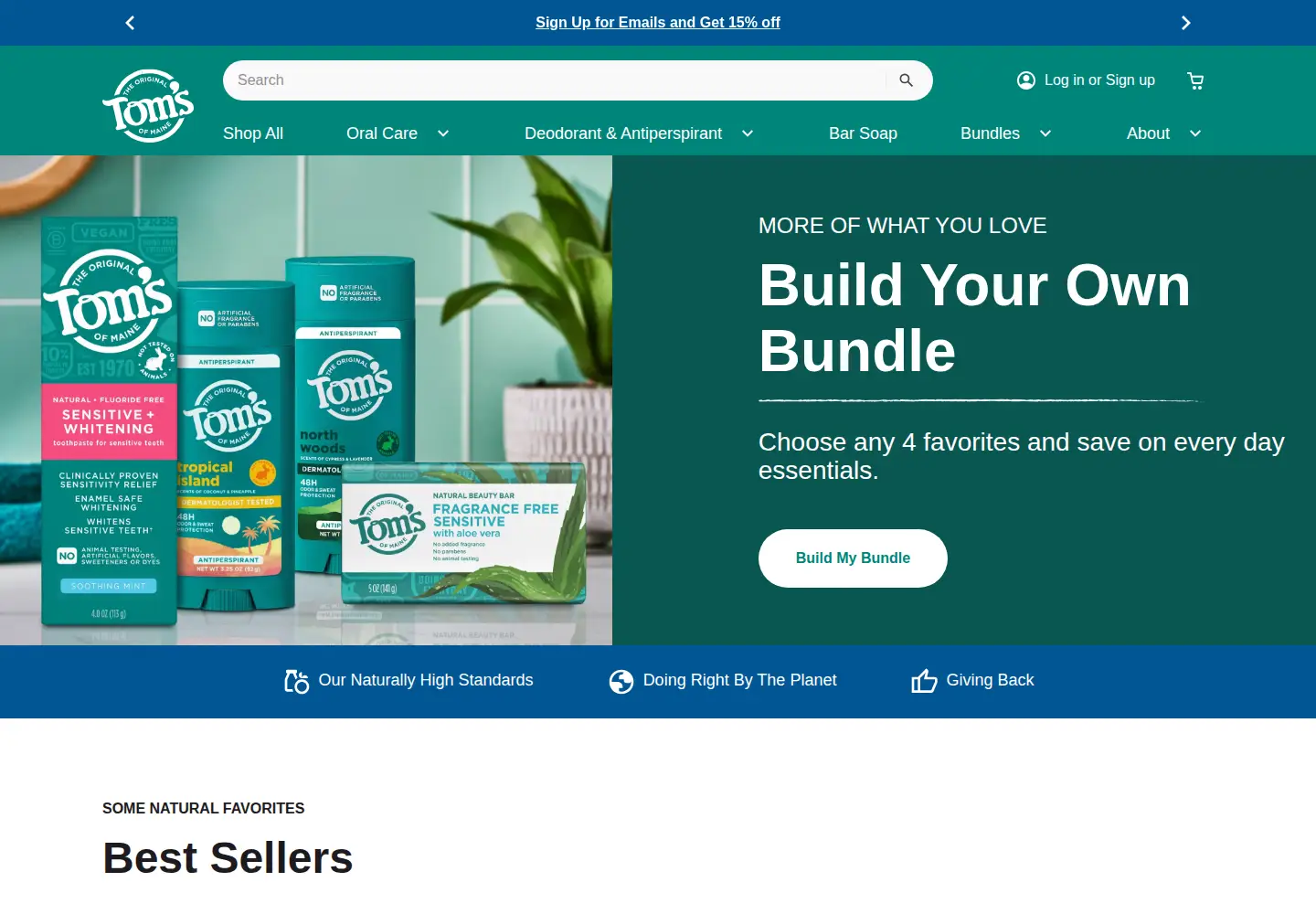 Screenshot of tomsofmaine.com