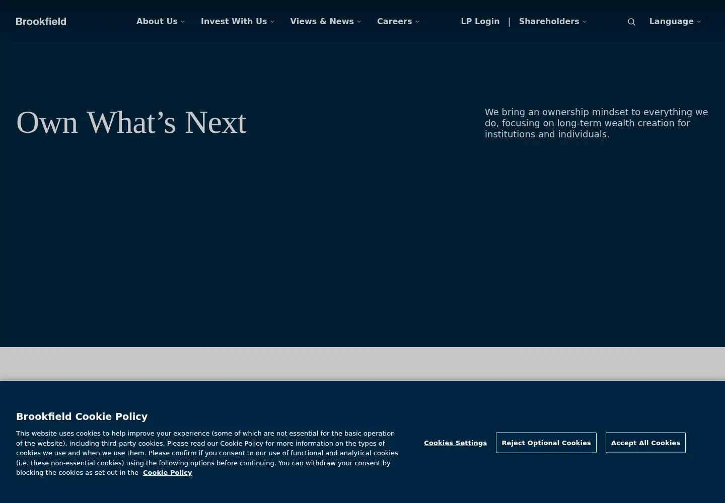Screenshot of brookfield.com