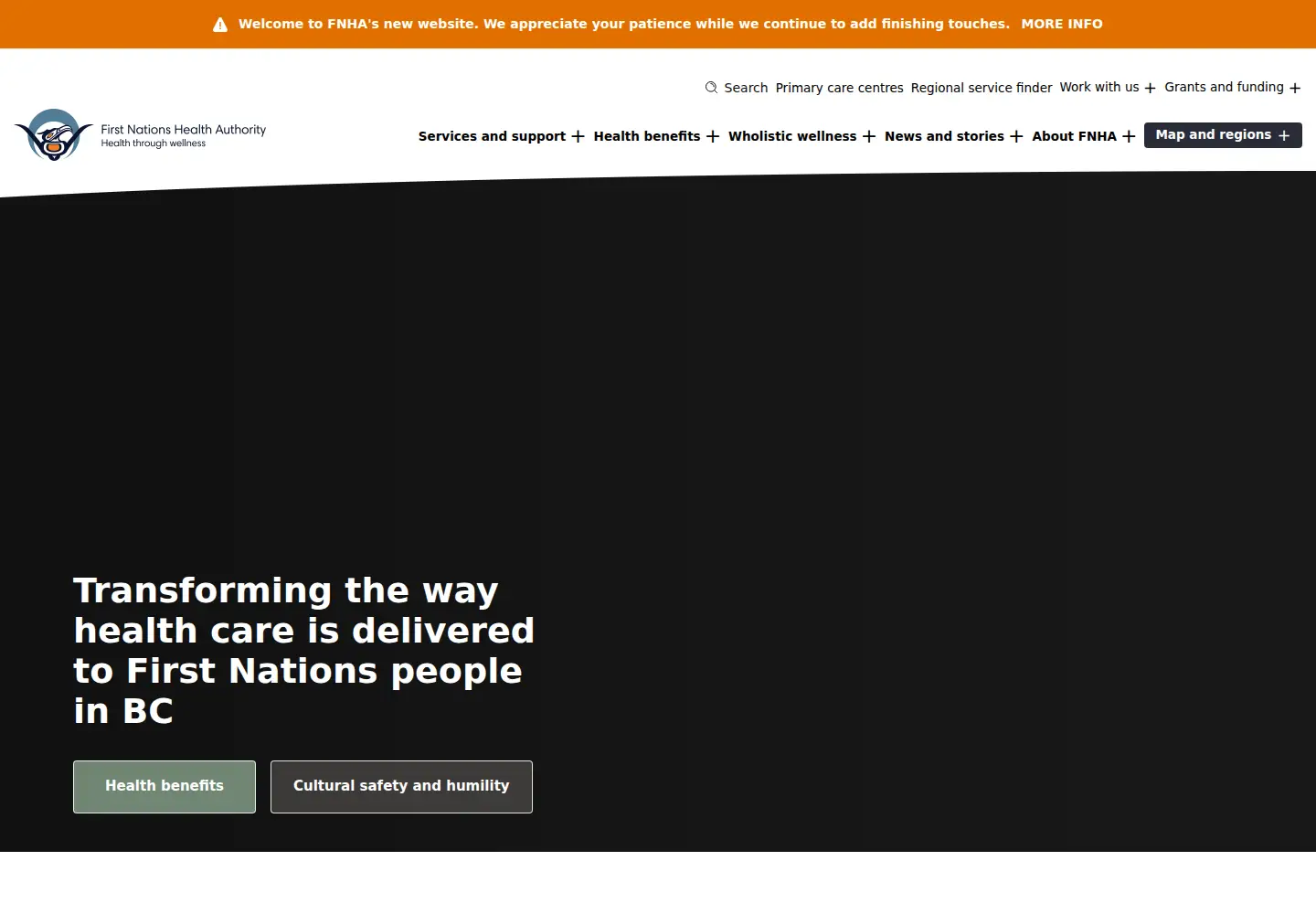 Screenshot of fnha.ca