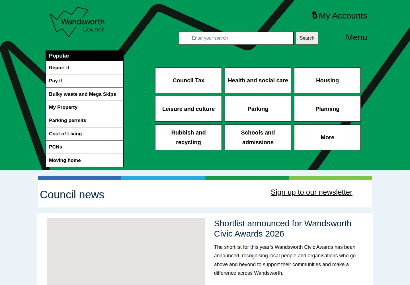 Screenshot of wandsworth.gov.uk