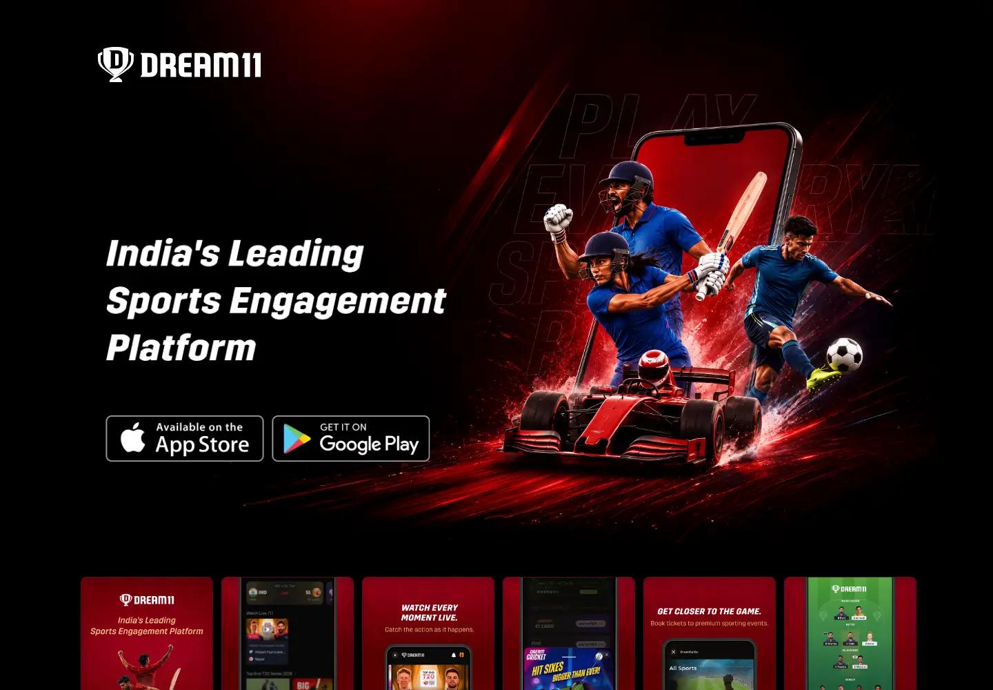 Screenshot of dream11.com