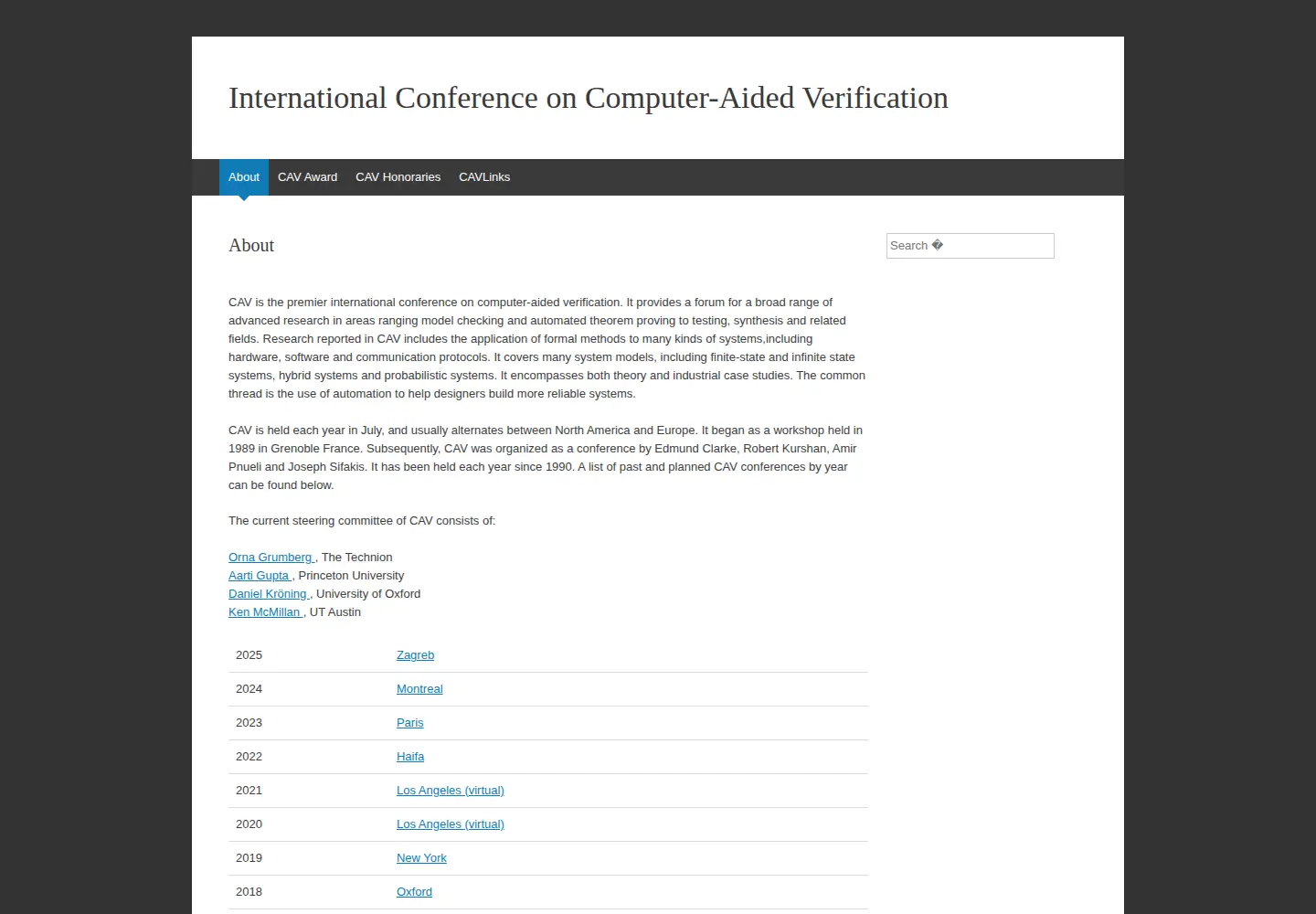 Captured homepage of i-cav.org in the current scan