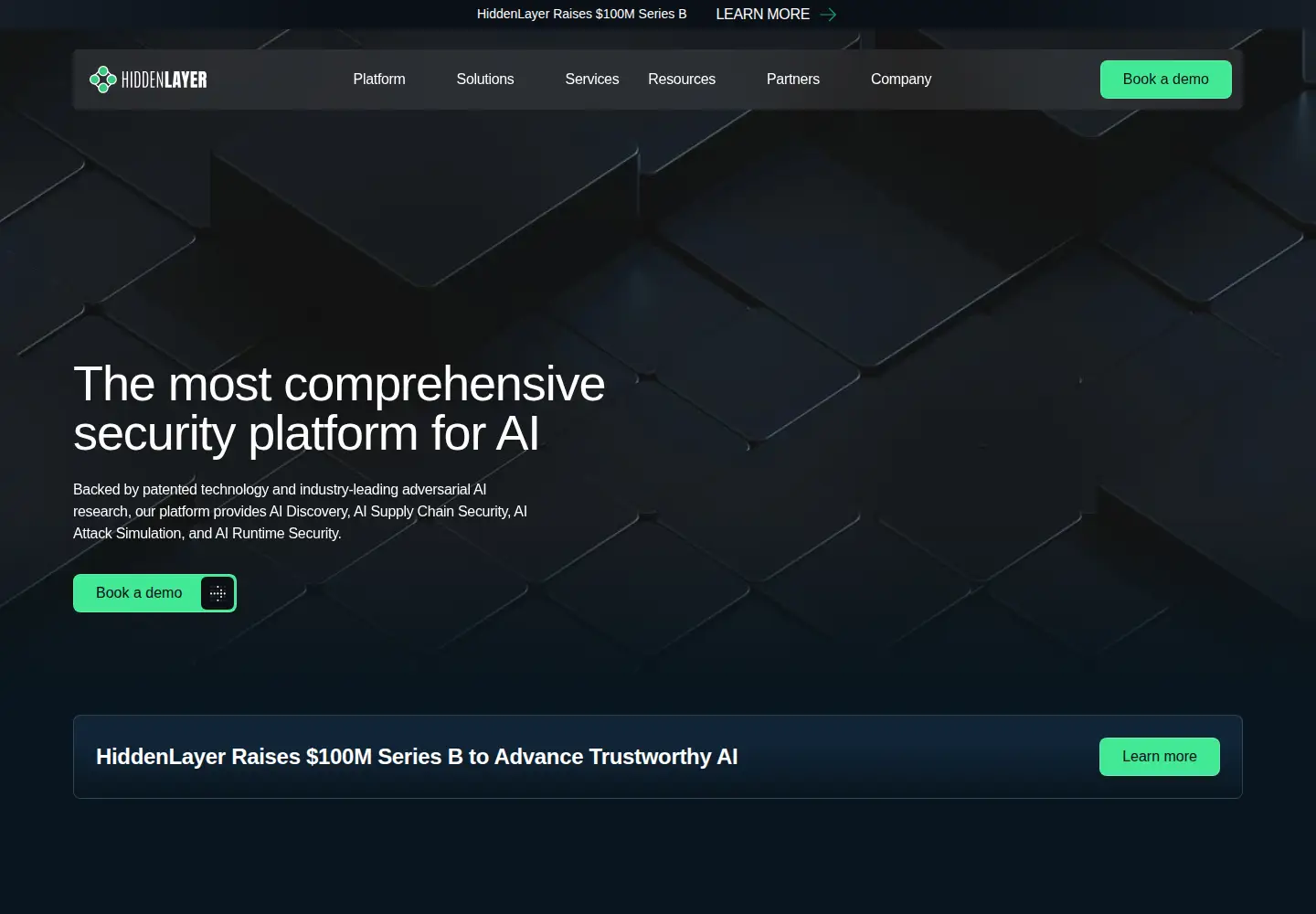 Screenshot of hiddenlayer.com